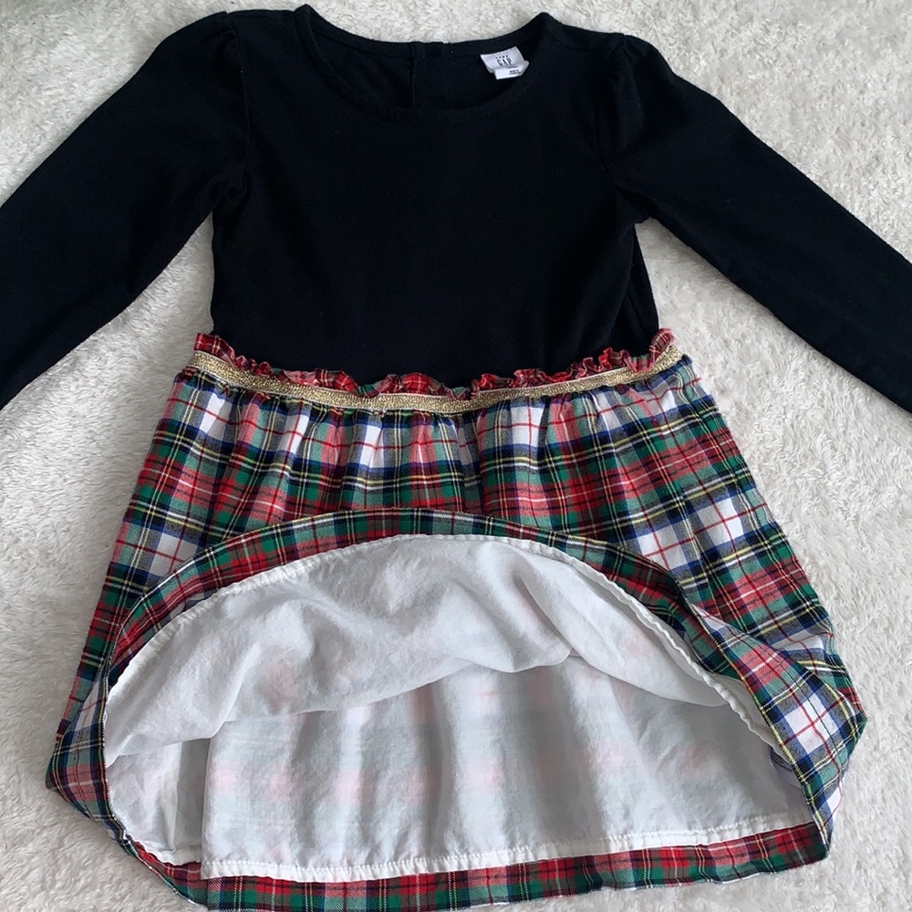 GAP Black & Red White Green Plaid Dress 3 EUC - Picture 5 of 10